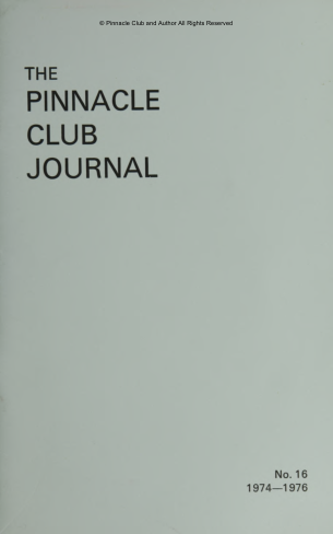 The Pinnacle Club Journal No.-16 1974-1976 cover